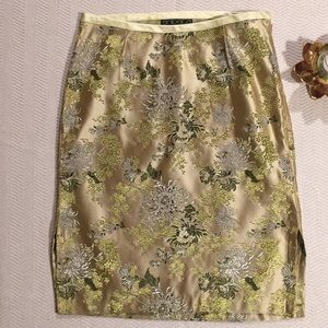 Anthropologie Shibata Silk Pencil Skirt in Jade